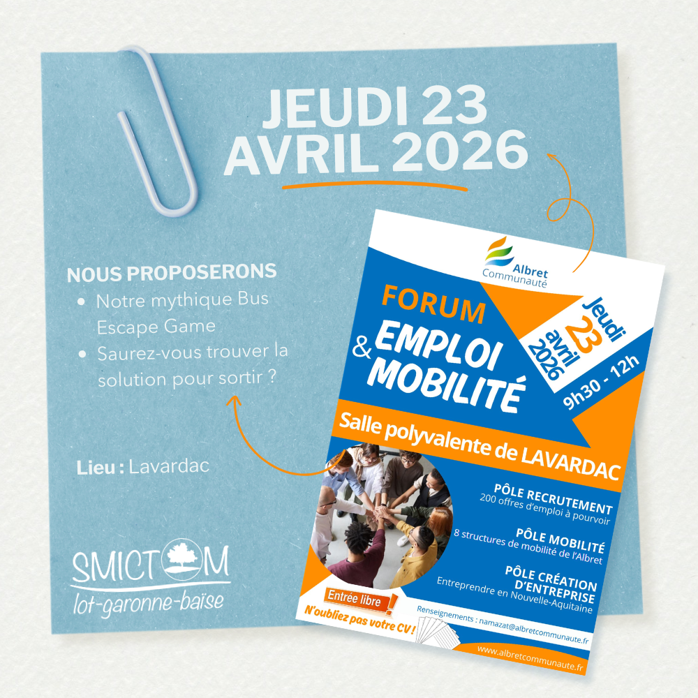 SMICTOM LGB - Forum de l'emploi Lavardac 2026