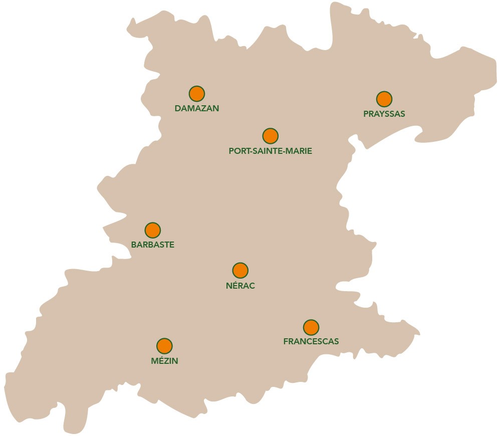 SMICTOM_LGB_Carte_7_Decheteries_Barbaste_Damazan_Francescas_Mezin-Nerac_Port-Sainte-Marie_Prayssas