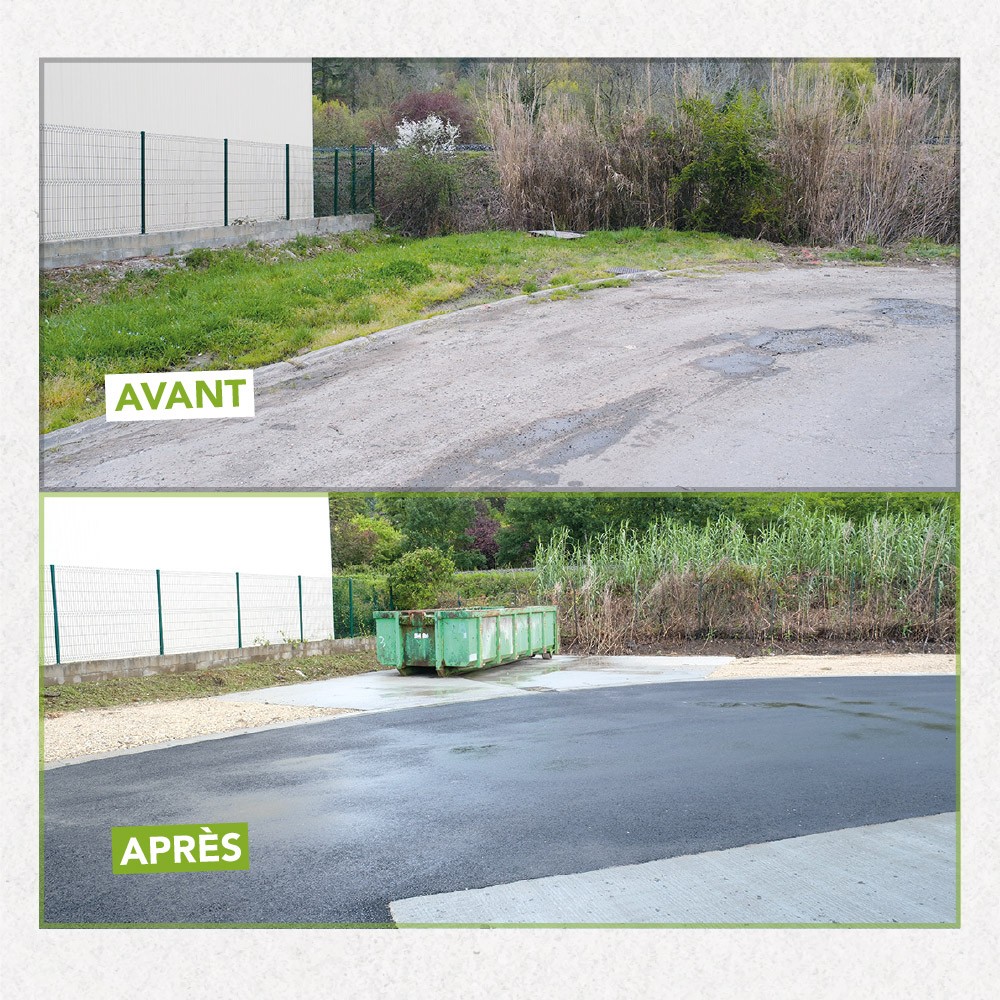 Photos avant après travaux arrière déchèterie Port-Sainte-Marie
